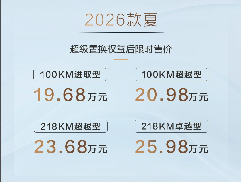 比亚迪2026款夏MPV正式上市:补贴价19.68万起